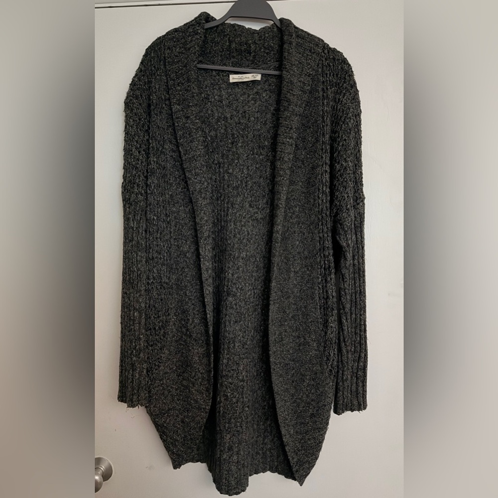 Abercrombie & Fitch Charcoal Knit Cocoon Cardigan